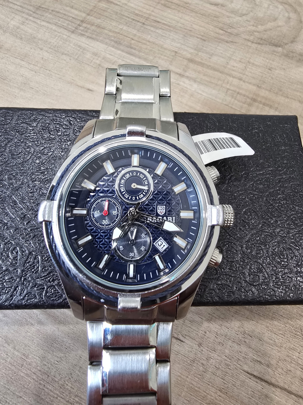 Men's Stainless Steel Blue Dial Watch -